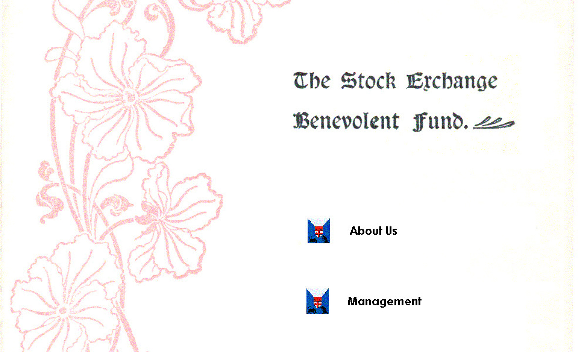 Stock Exchange Benevolent Fund - Screenshot of the old website that this design replaced
