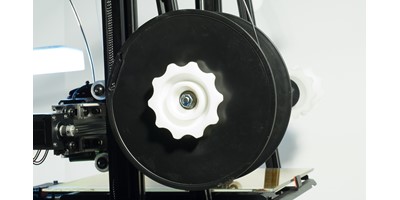 The MendelMax 3 3D printer - The filament spool holder with filament reel installed