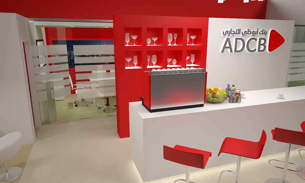 ADCB Exhibition Stand - Close-up of the bar area